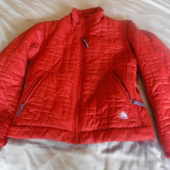 Nike ACG outer Layer Couche Extrne Womens Red teens Size L 12- 14 zipper Front - Picture 1 of 5